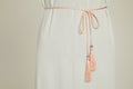 Ceinture Corde Tressée à Glands Slim - Rose Poudre