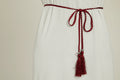 Ceinture Corde Tressée à Glands Slim - Bordeaux