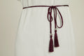 Ceinture Corde Tressée à Glands Slim - Prune Profonde