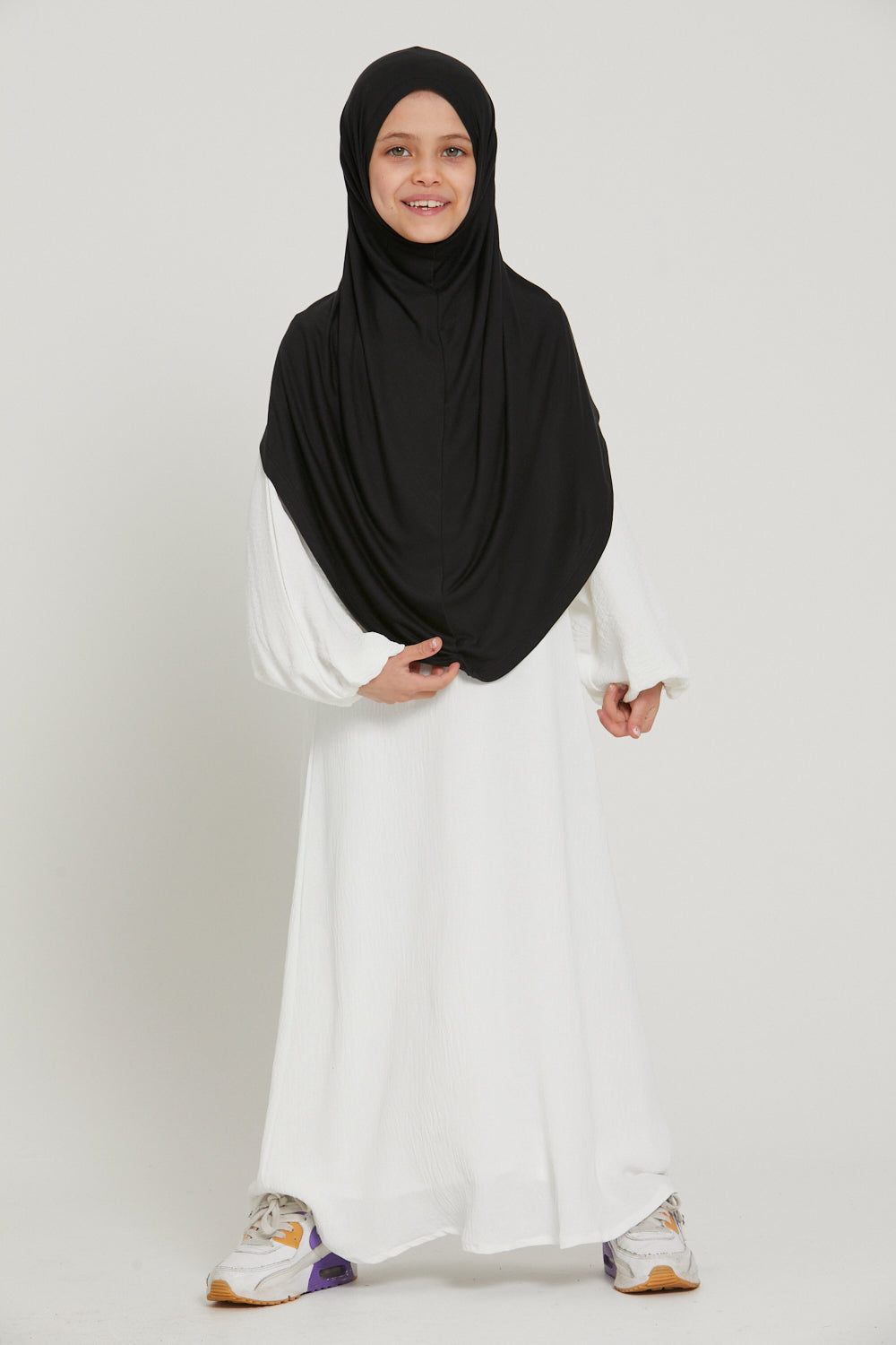 Khimar Jersey Premium Filles Junior - Noir