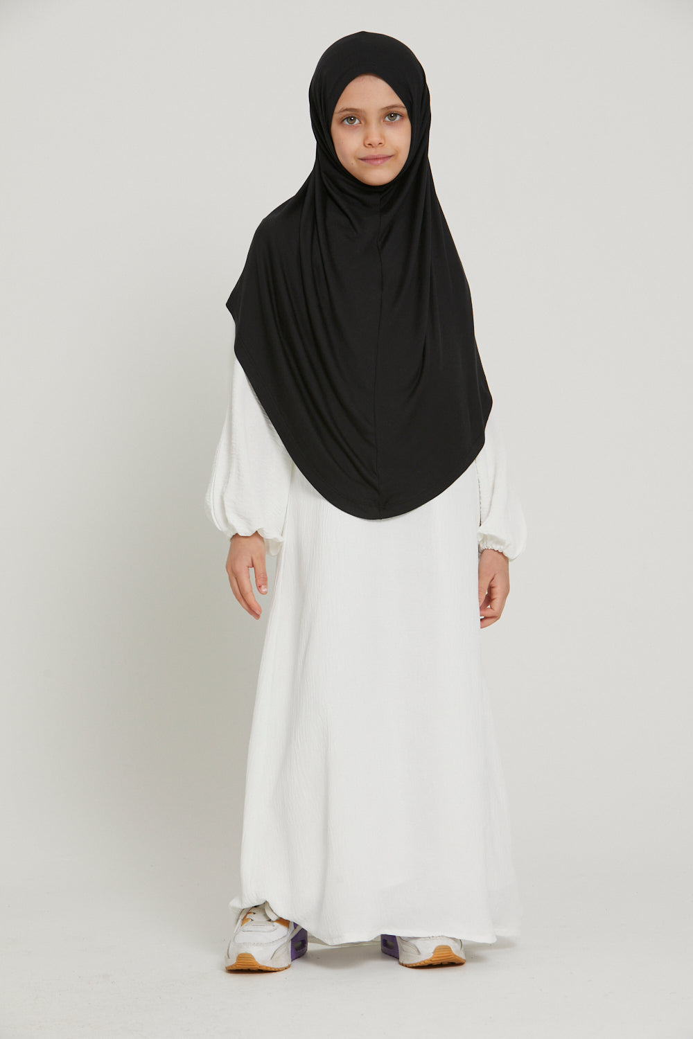 Khimar Jersey Premium Filles Junior - Noir