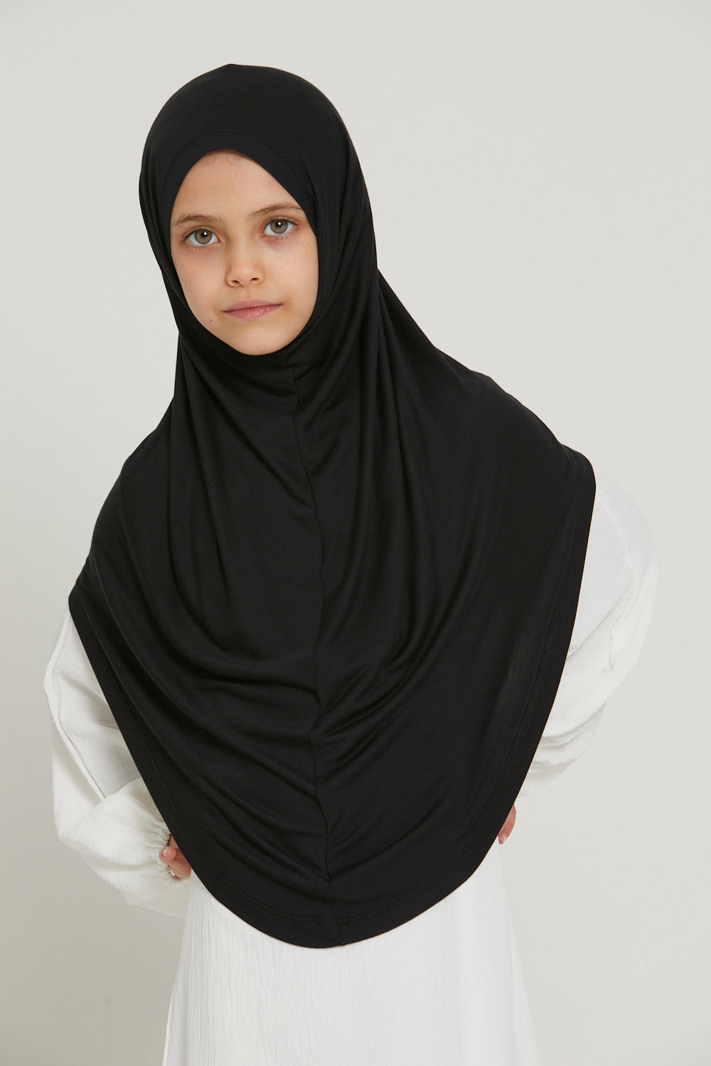 Khimar Jersey Premium Filles Junior - Noir