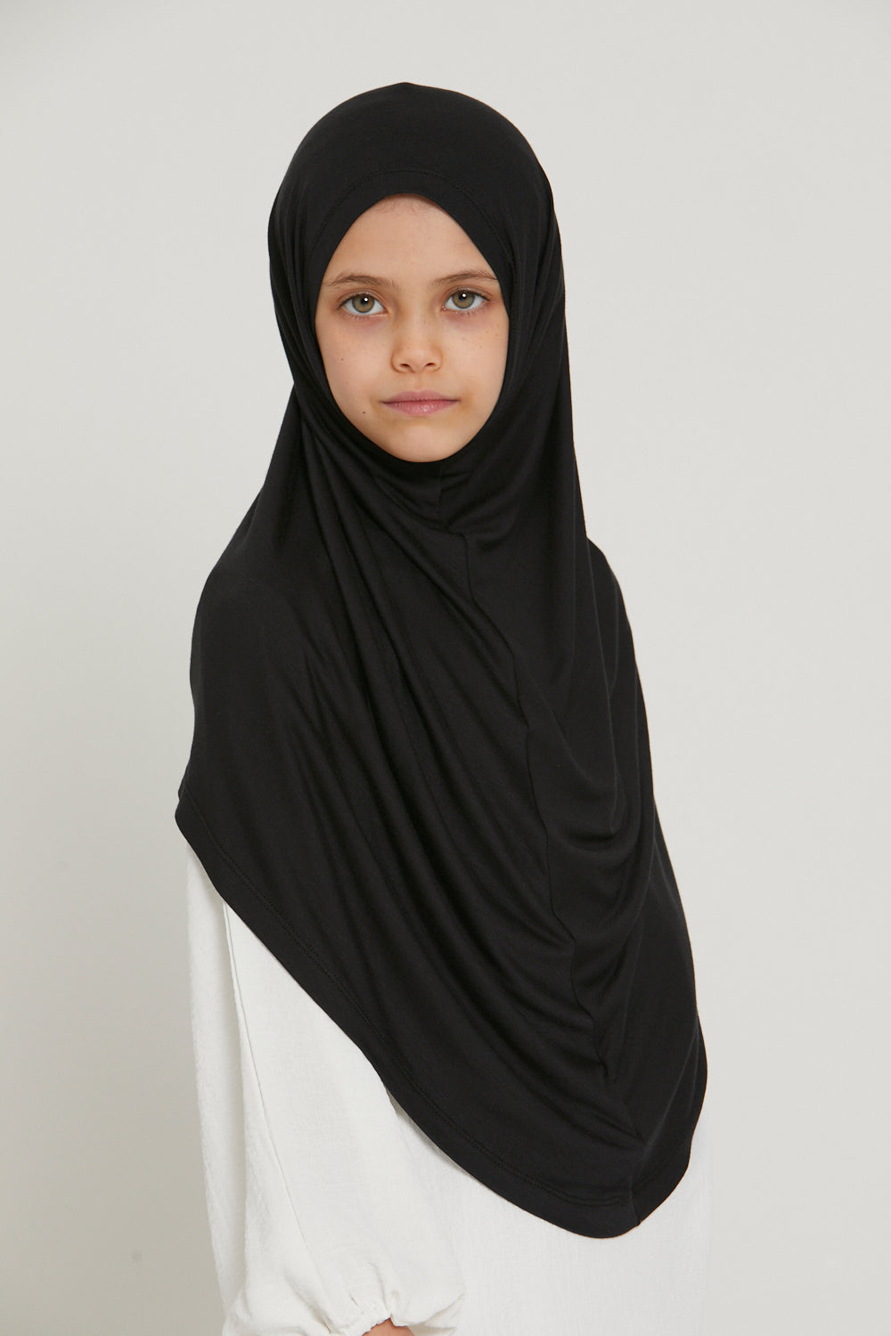 Khimar Jersey Premium Filles Junior - Noir