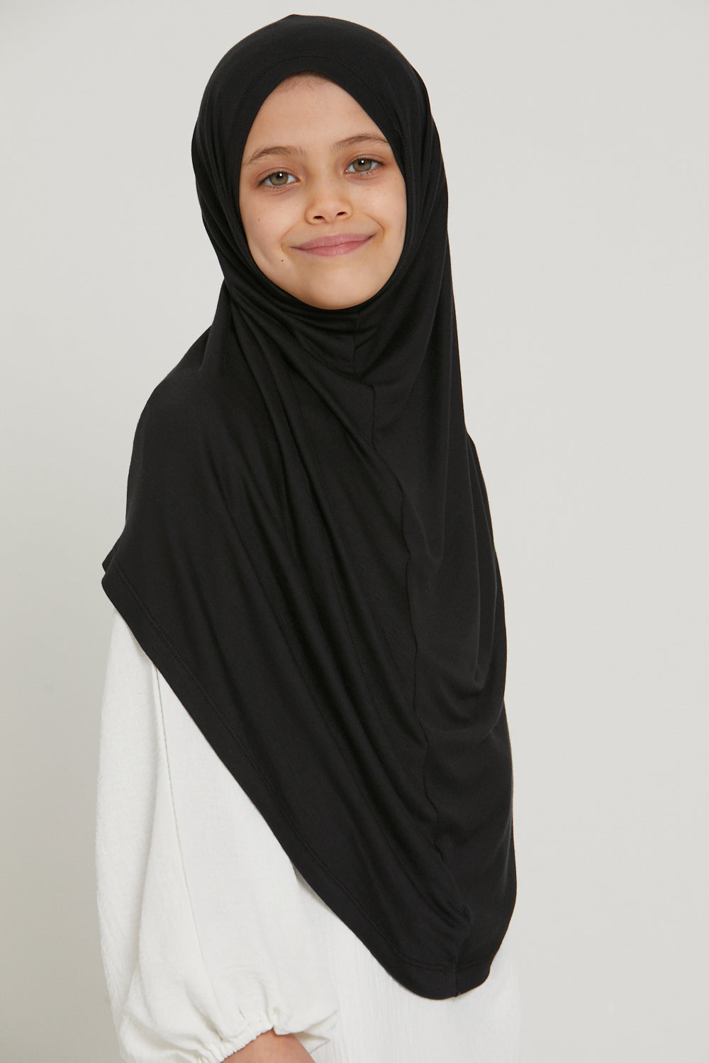 Khimar Jersey Premium Filles Junior - Noir
