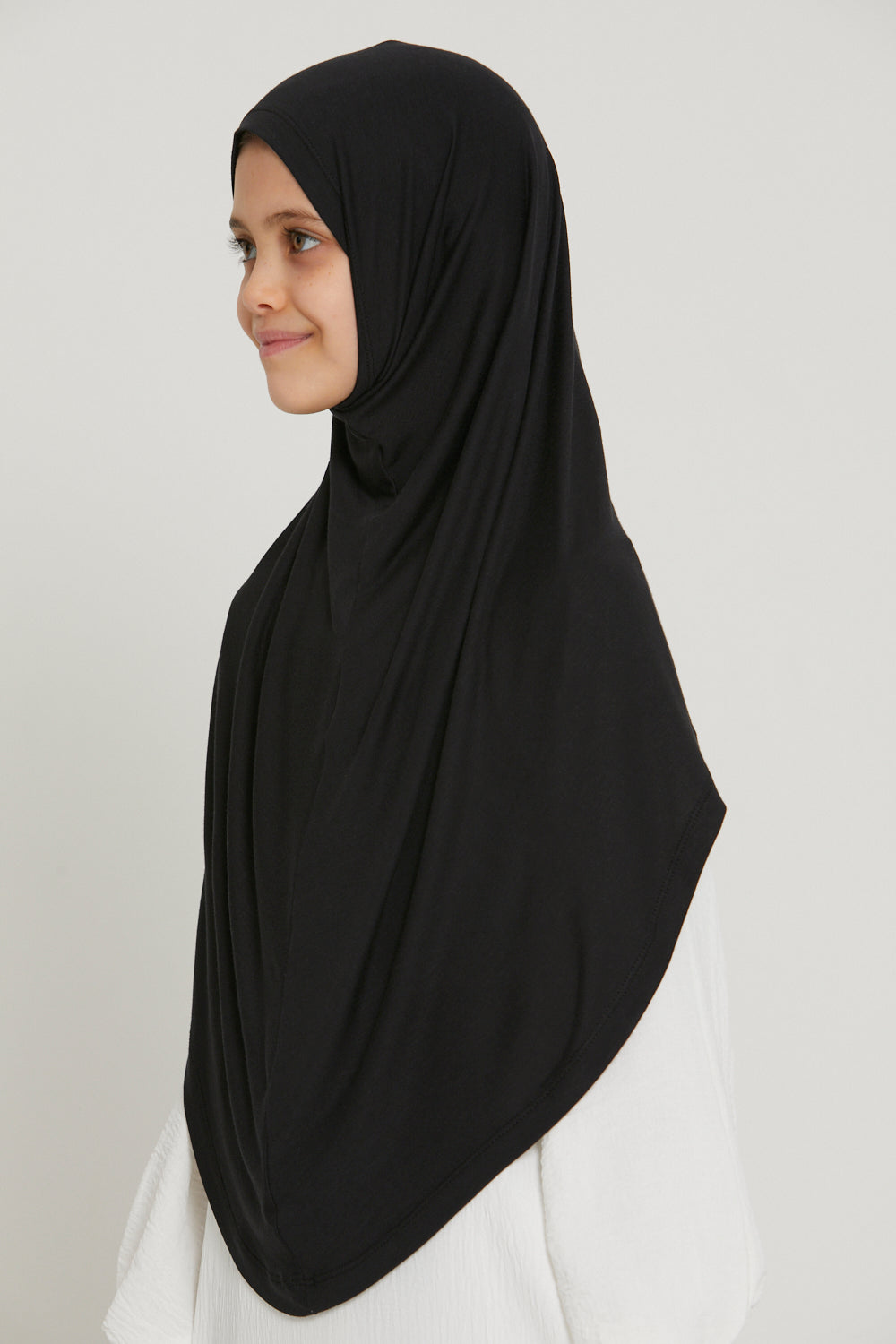 Khimar Jersey Premium Filles Junior - Noir