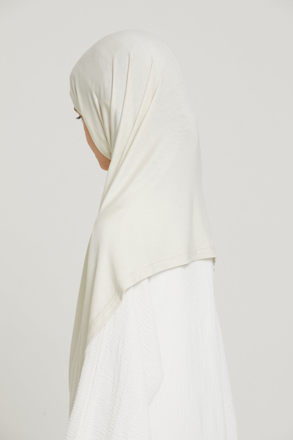 Khimar Jersey Premium Filles Junior - Blanc Cassé