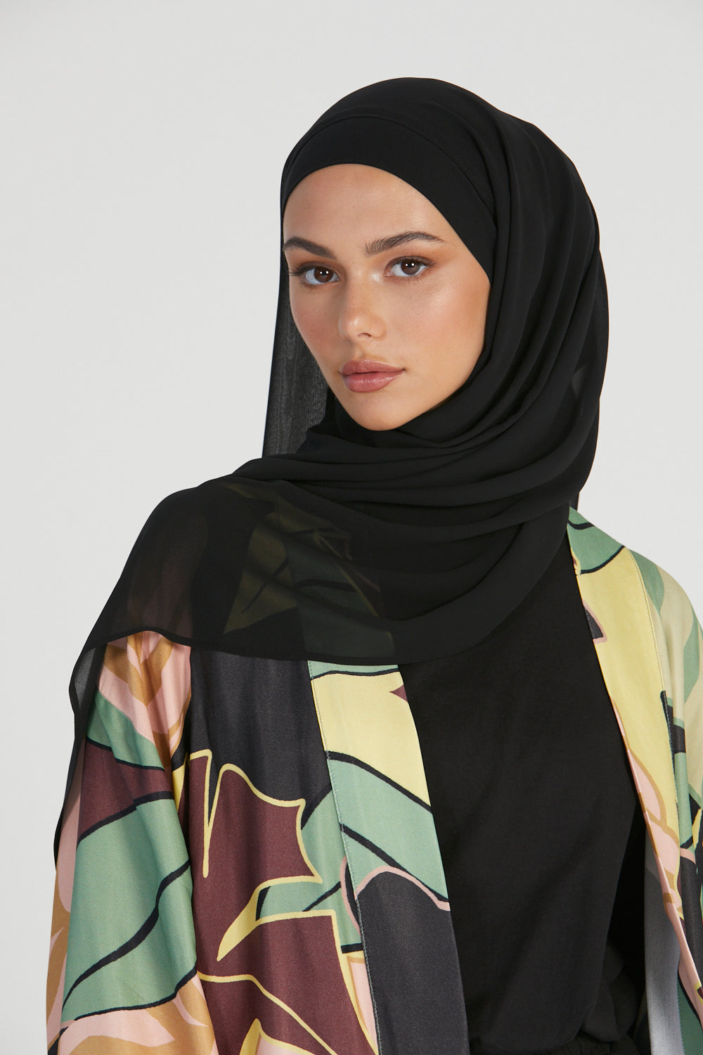 Hijab Mousseline Instantané Premium - Noir