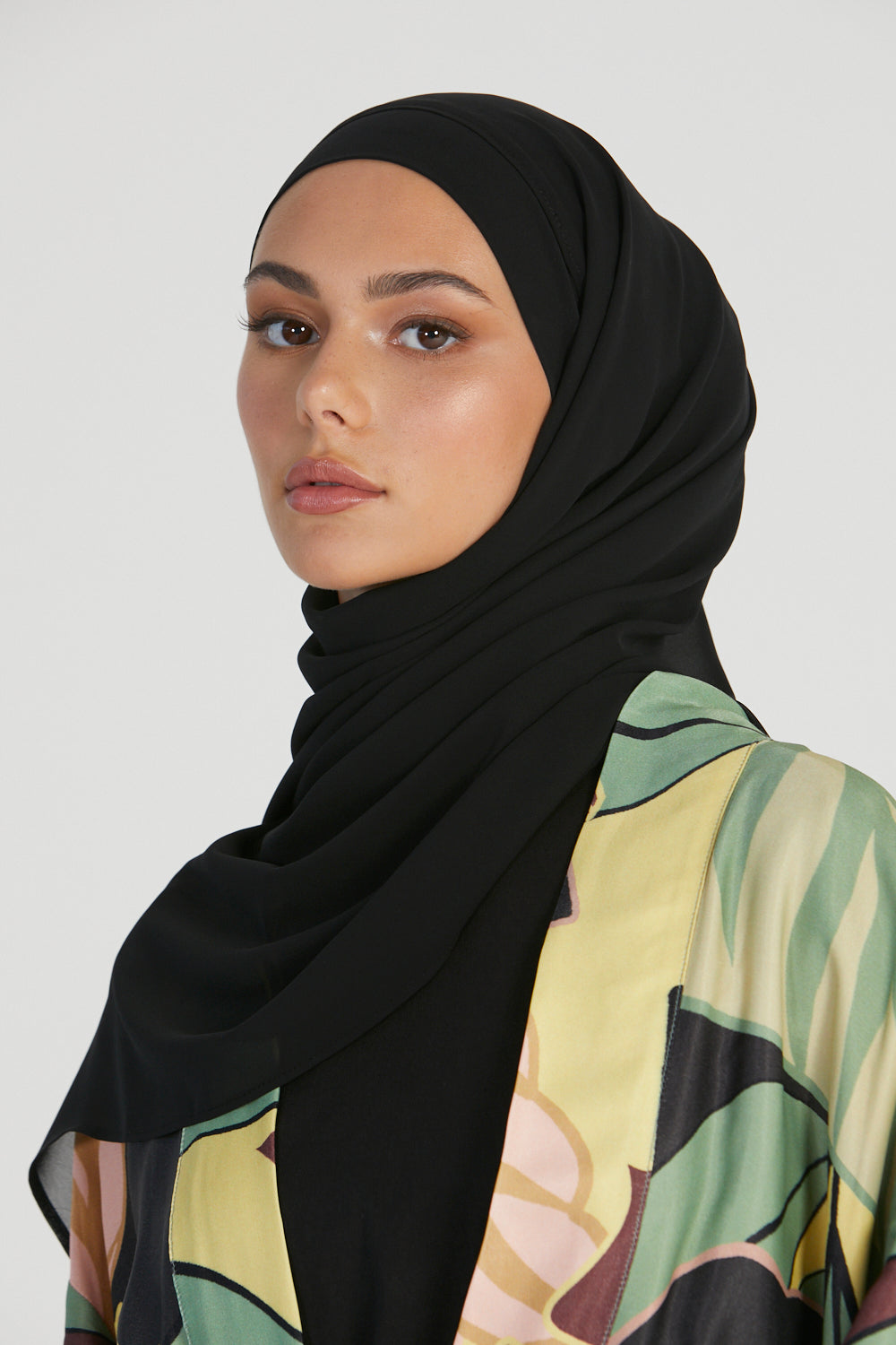 Hijab Mousseline Instantané Premium - Noir