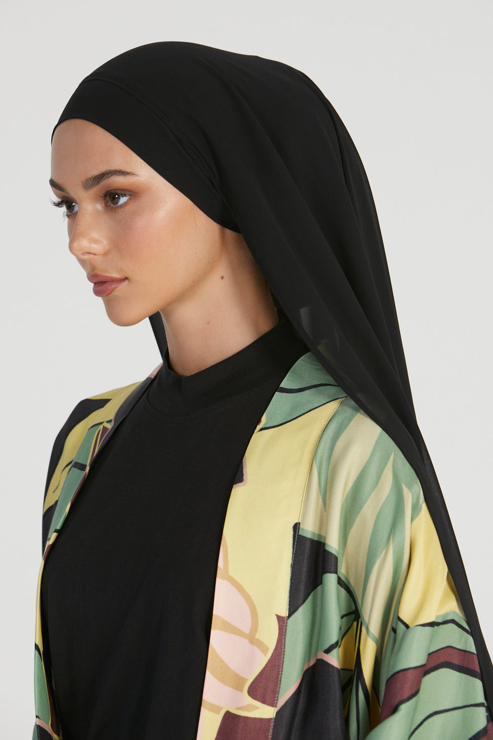 Hijab Mousseline Instantané Premium - Noir