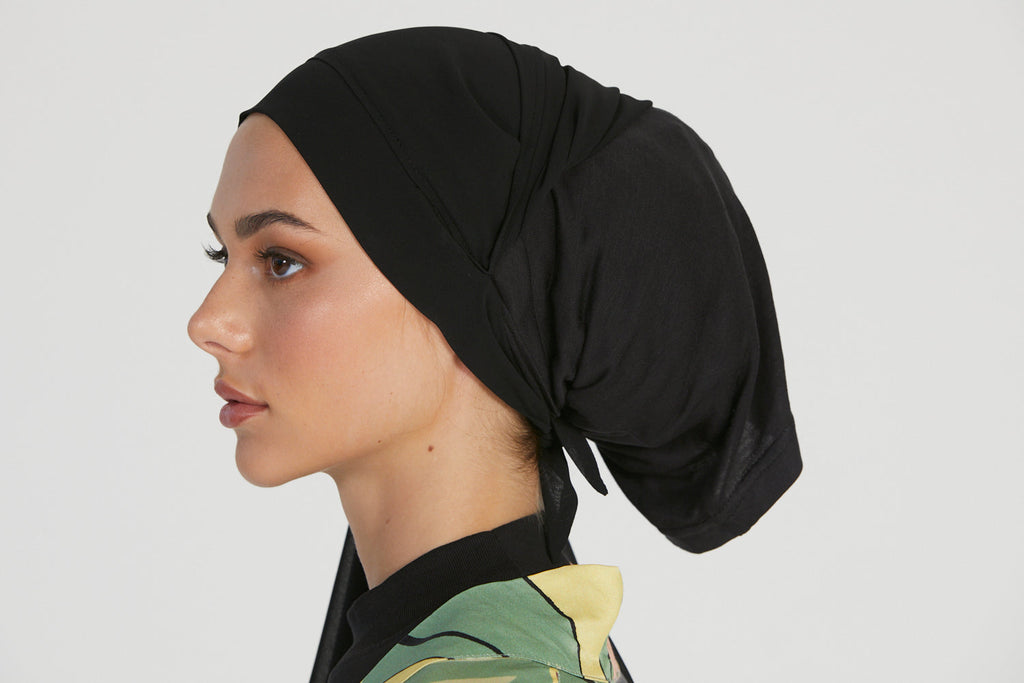Hijab Mousseline Instantané Premium - Noir