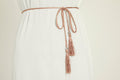 Ceinture Corde Tressée à Glands Slim - Rose Blush