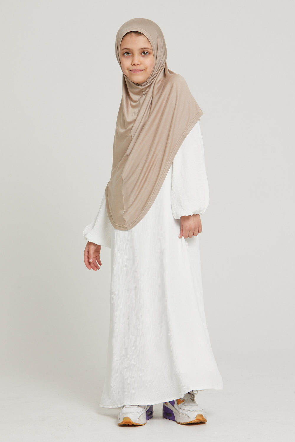 Khimar Jersey Premium Filles Junior - Nude