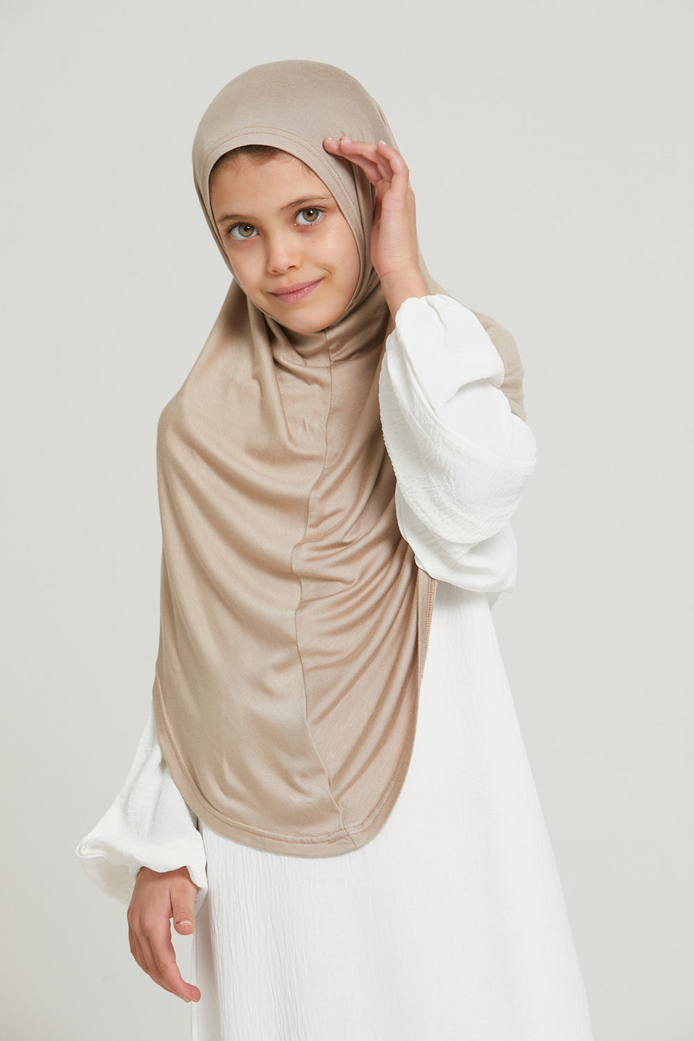 Khimar Jersey Premium Filles Junior - Nude