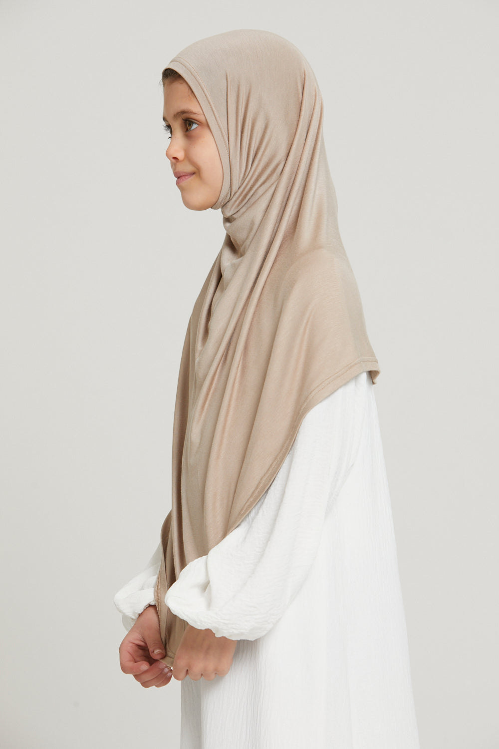 Khimar Jersey Premium Filles Junior - Nude