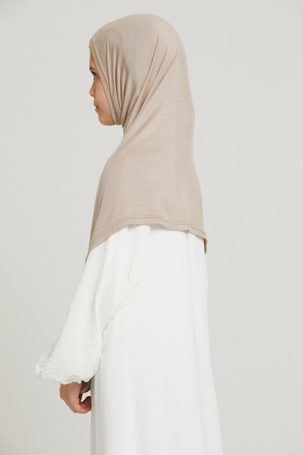 Khimar Jersey Premium Filles Junior - Nude