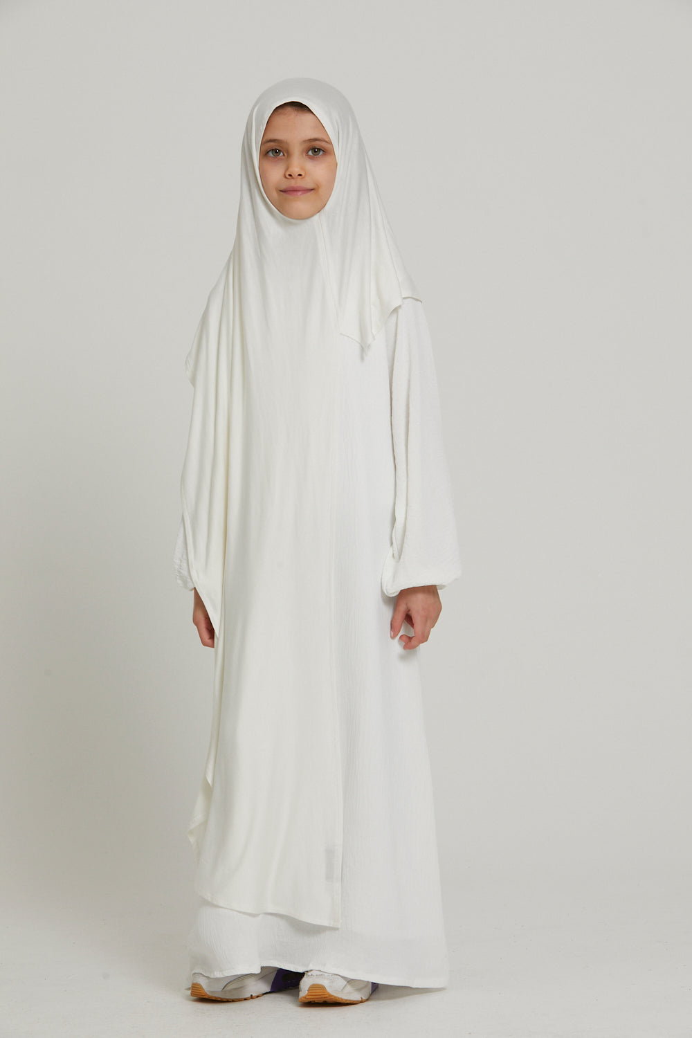 Hijab Jersey Instantané Filles Junior - Blanc Ivoire