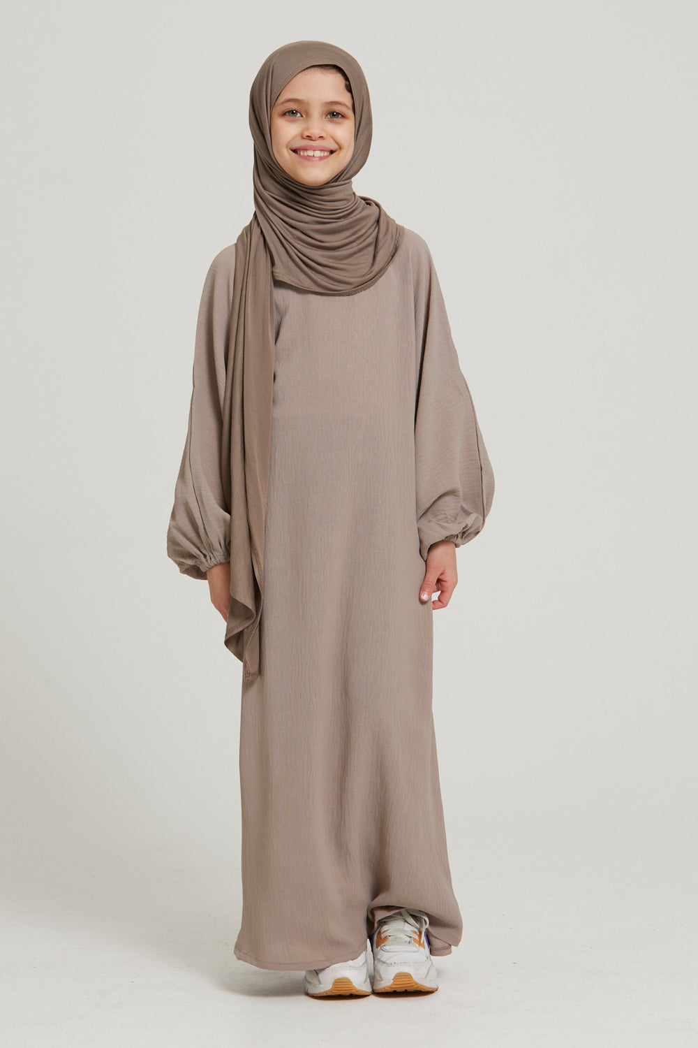 Hijab Jersey Instantané Filles Junior - Café au Lait
