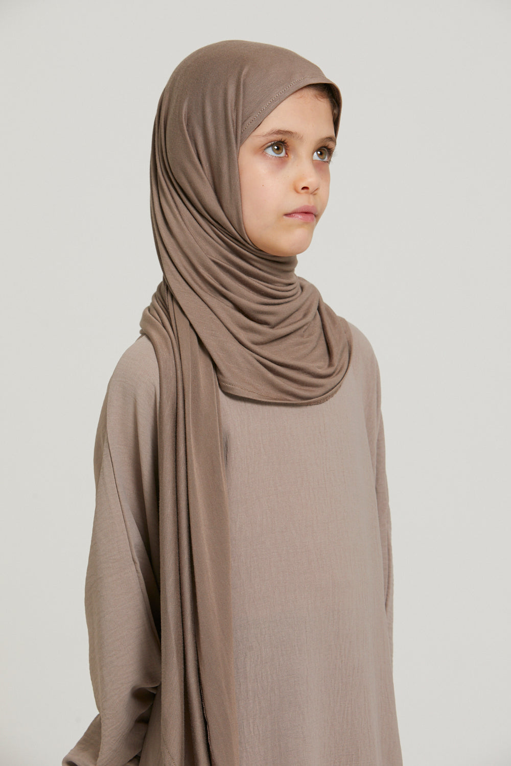 Hijab Jersey Instantané Filles Junior - Café au Lait