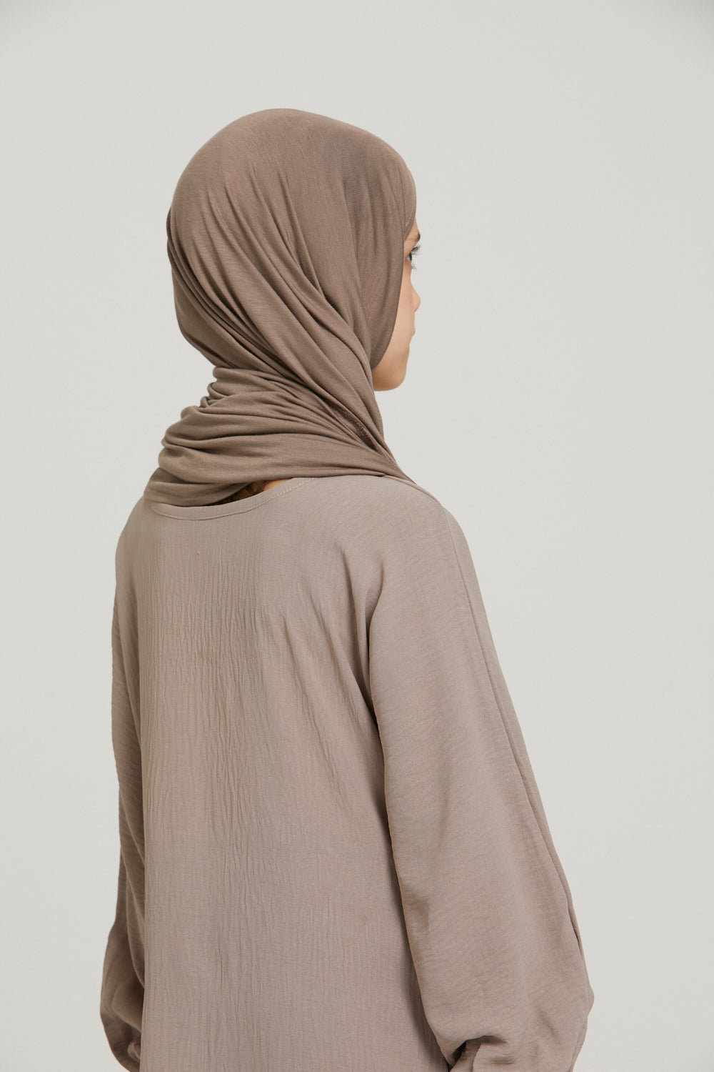 Hijab Jersey Instantané Filles Junior - Café au Lait
