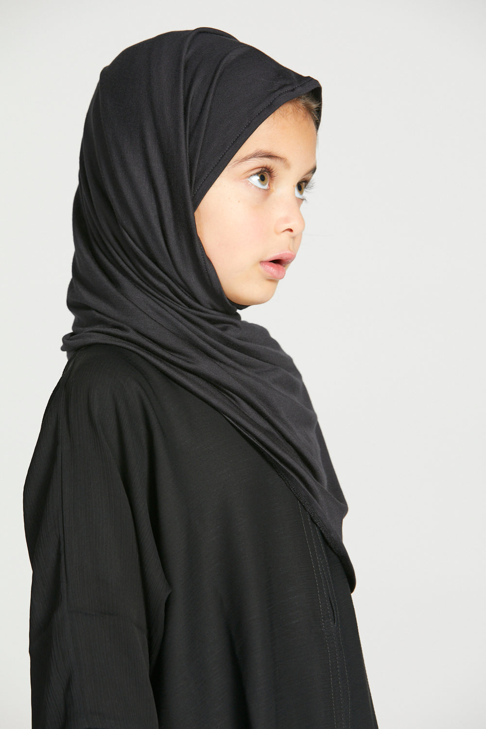 Hijab Jersey Instantané Premium Filles Junior - Noir