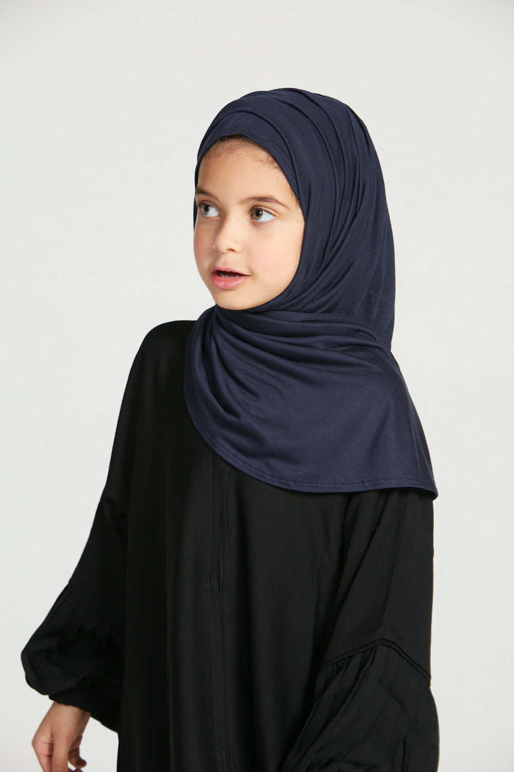 Hijab Jersey Instantané Premium Filles Junior - Marine