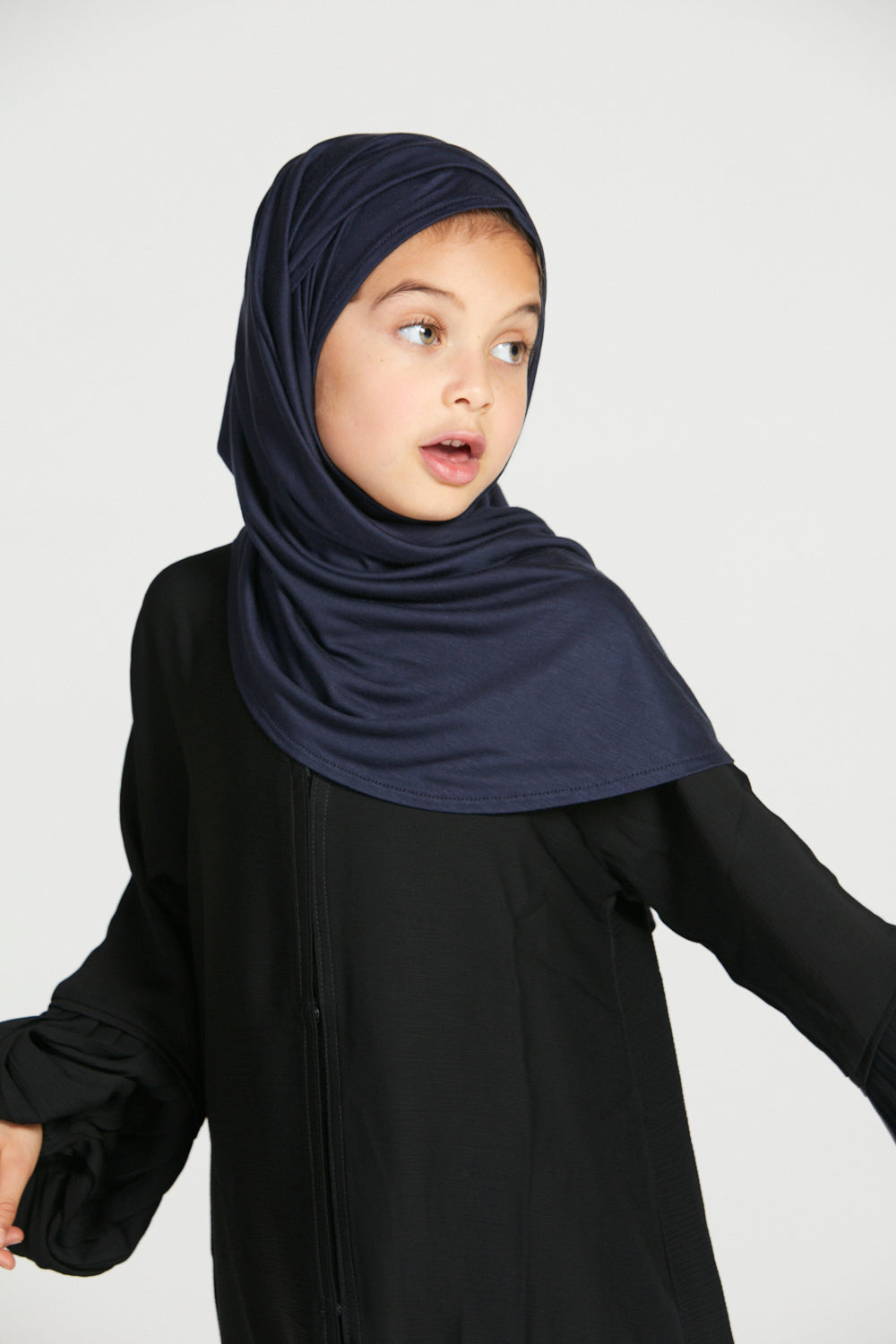Hijab Jersey Instantané Premium Filles Junior - Marine