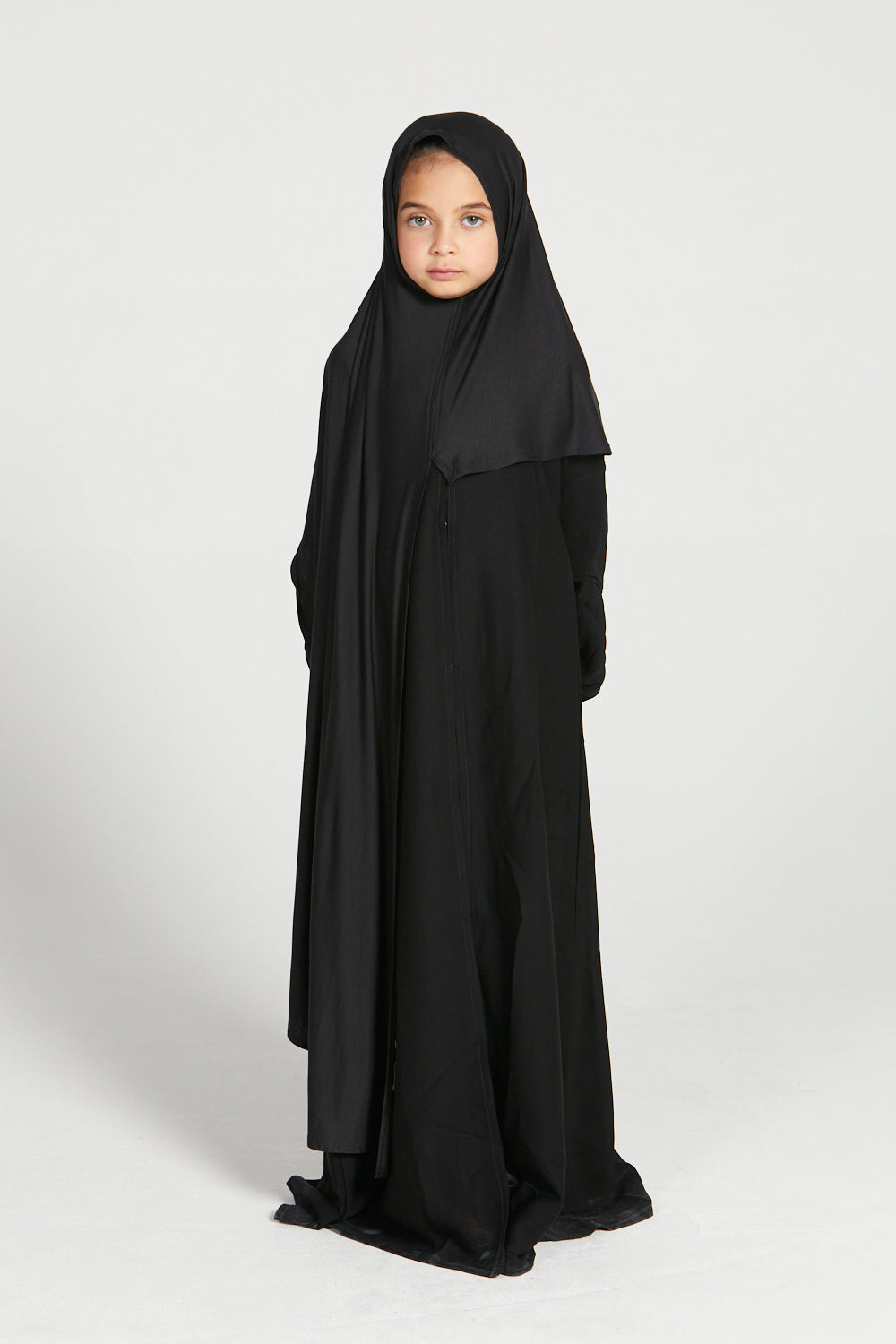 Hijab Jersey Instantané Premium Filles Junior - Noir