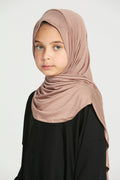 Hijab Jersey Instantané Premium Filles Junior - Taupe Poudré