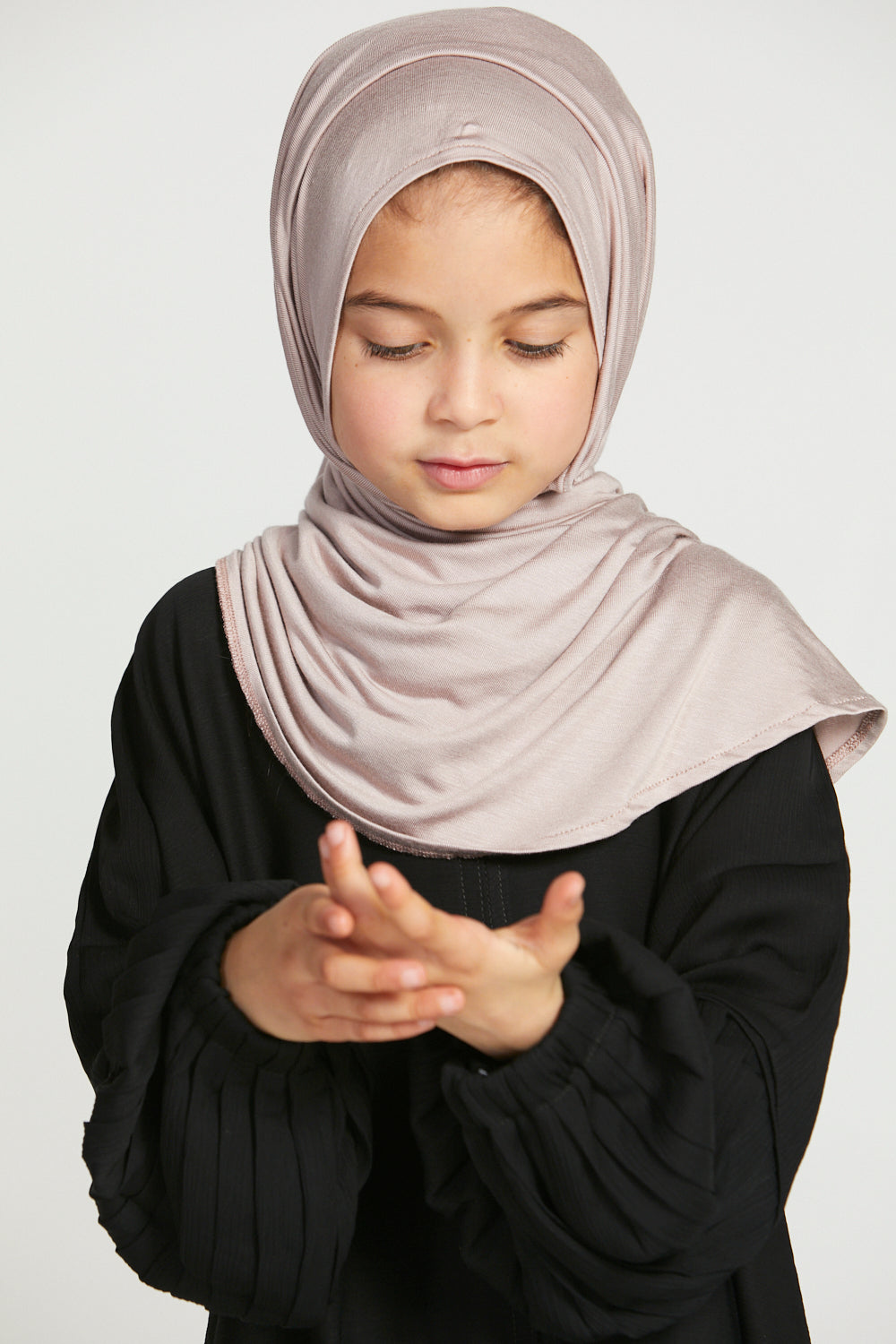 Hijab Jersey Instantané Premium Filles Junior - Vison