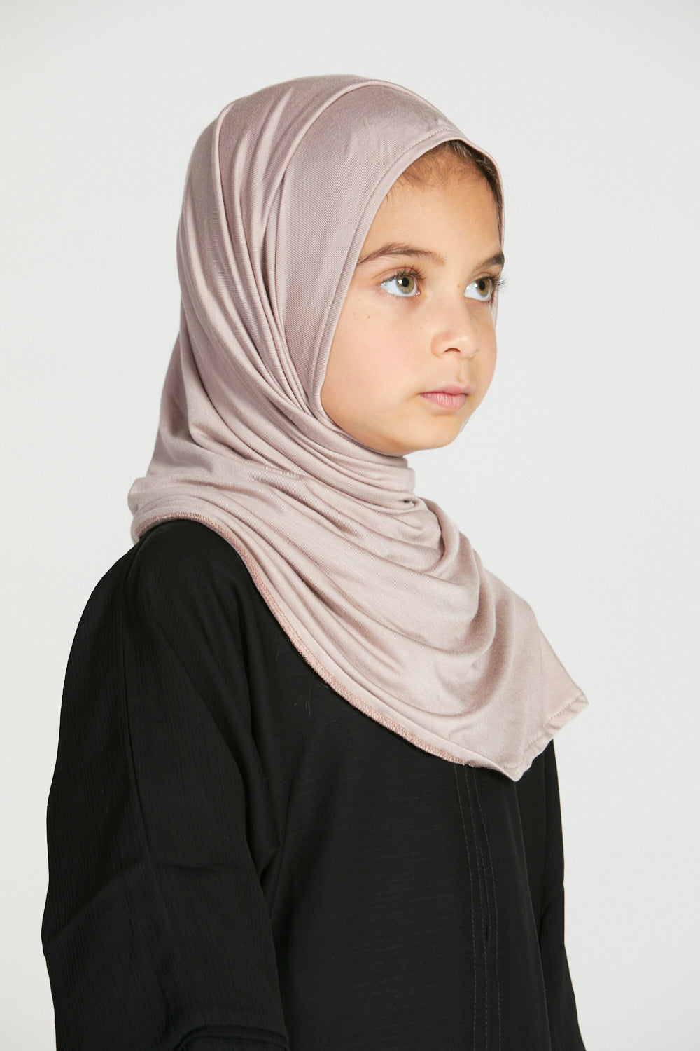 Hijab Jersey Instantané Premium Filles Junior - Vison