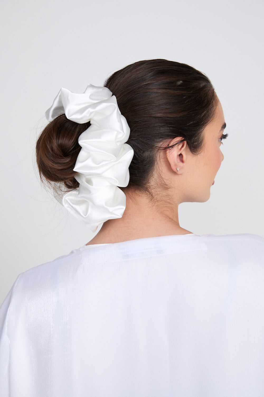 Chouchou Volumateur Satin - Blanc