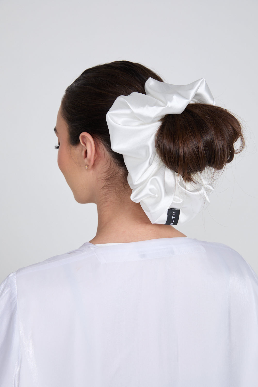Chouchou Volumateur Satin - Blanc