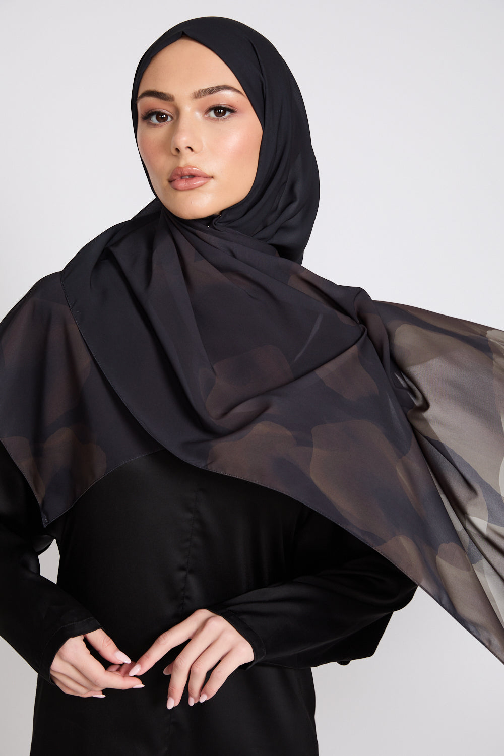 Hijab Imprimé Luxe - Étreinte Lunaire - ÉDITION LIMITÉE