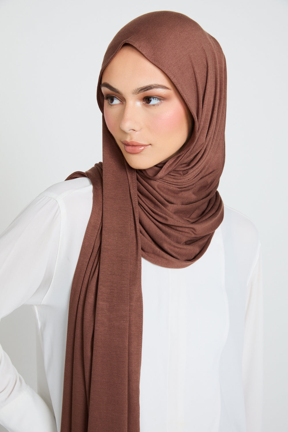 Hijab Jersey Châtaigne Fumée