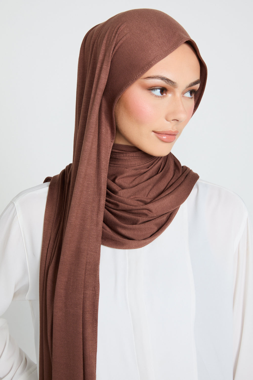 Hijab Jersey Châtaigne Fumée