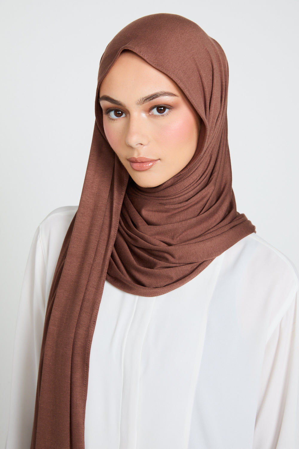 Hijab Jersey Châtaigne Fumée