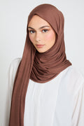 Hijab Jersey Châtaigne Fumée