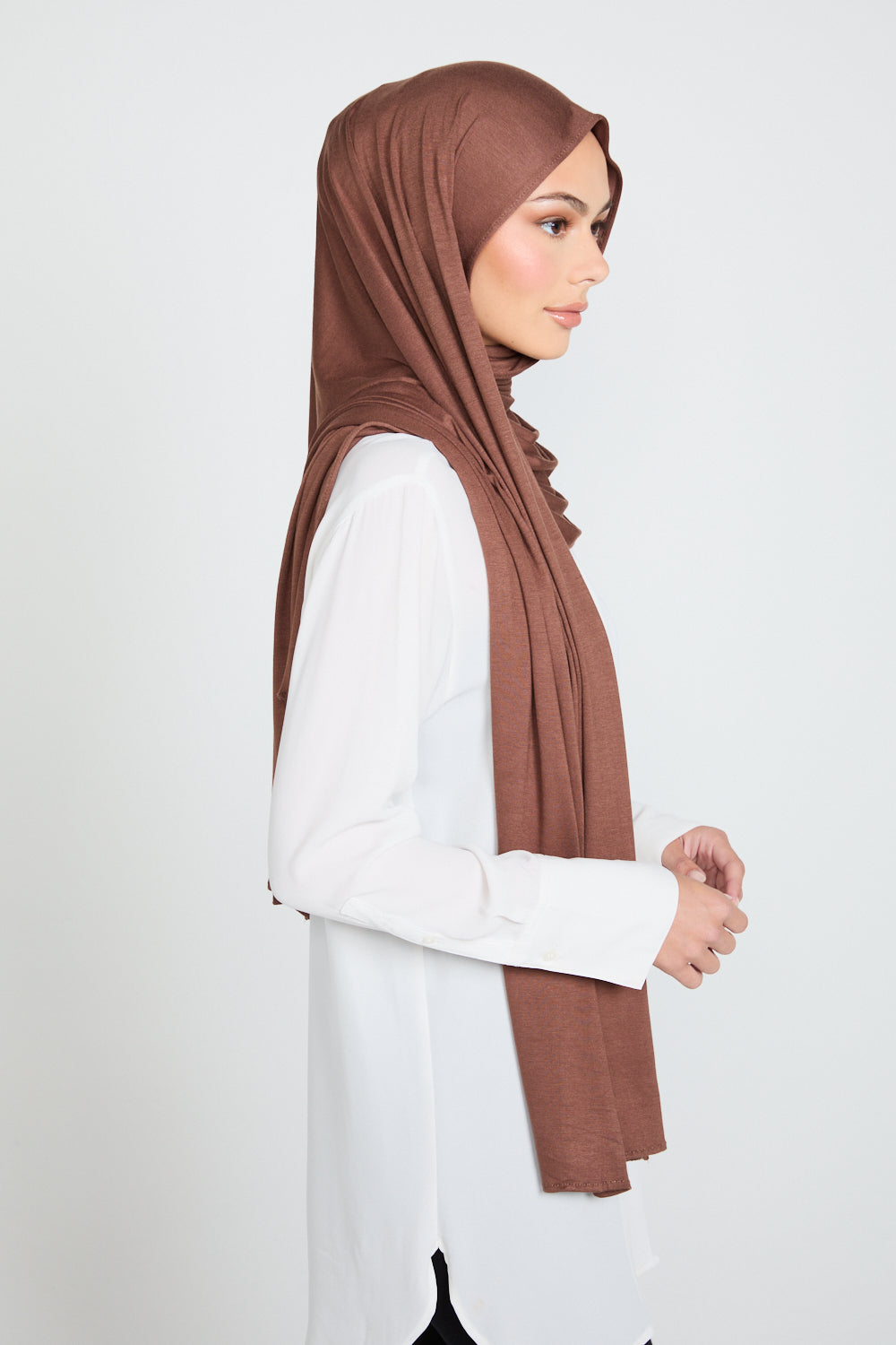 Hijab Jersey Châtaigne Fumée