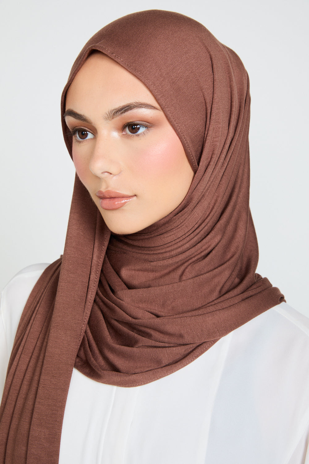 Hijab Jersey Châtaigne Fumée