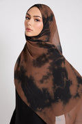 Hijab Georgette Mousseline Tie Dye - Étreinte Terrestre