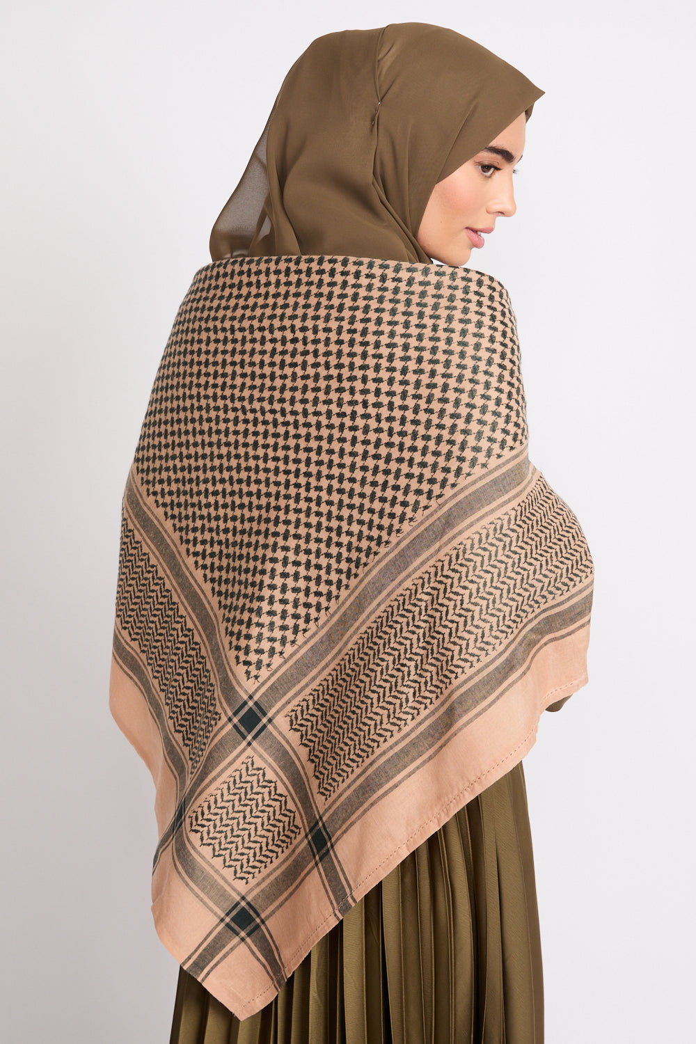Foulard Keffieh - Olive Désertique