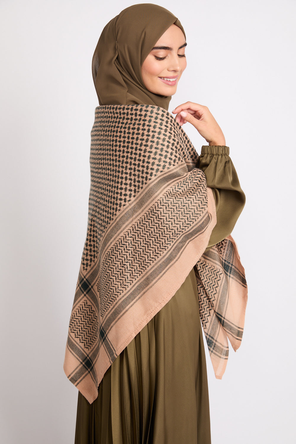 Foulard Keffieh - Olive Désertique