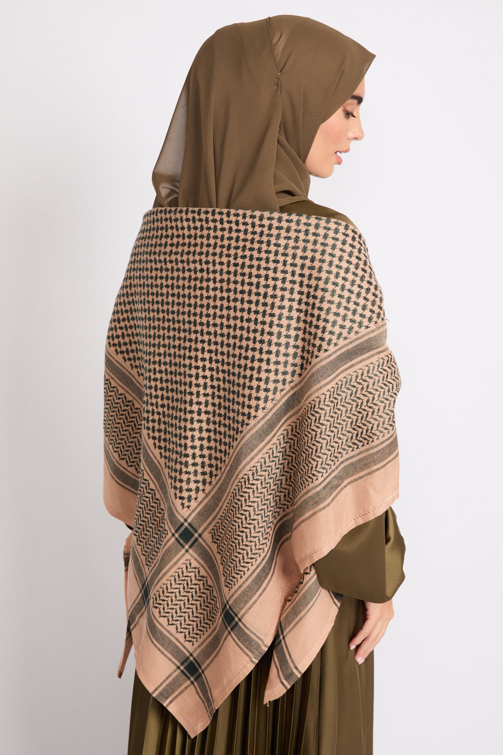 Foulard Keffieh - Olive Désertique