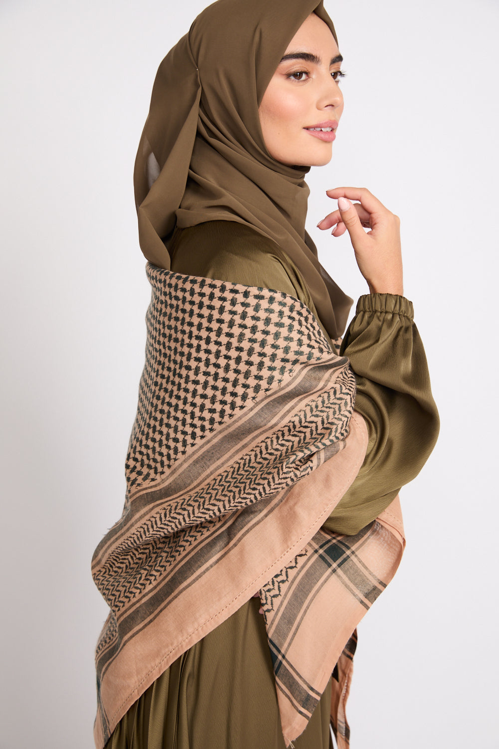 Foulard Keffieh - Olive Désertique