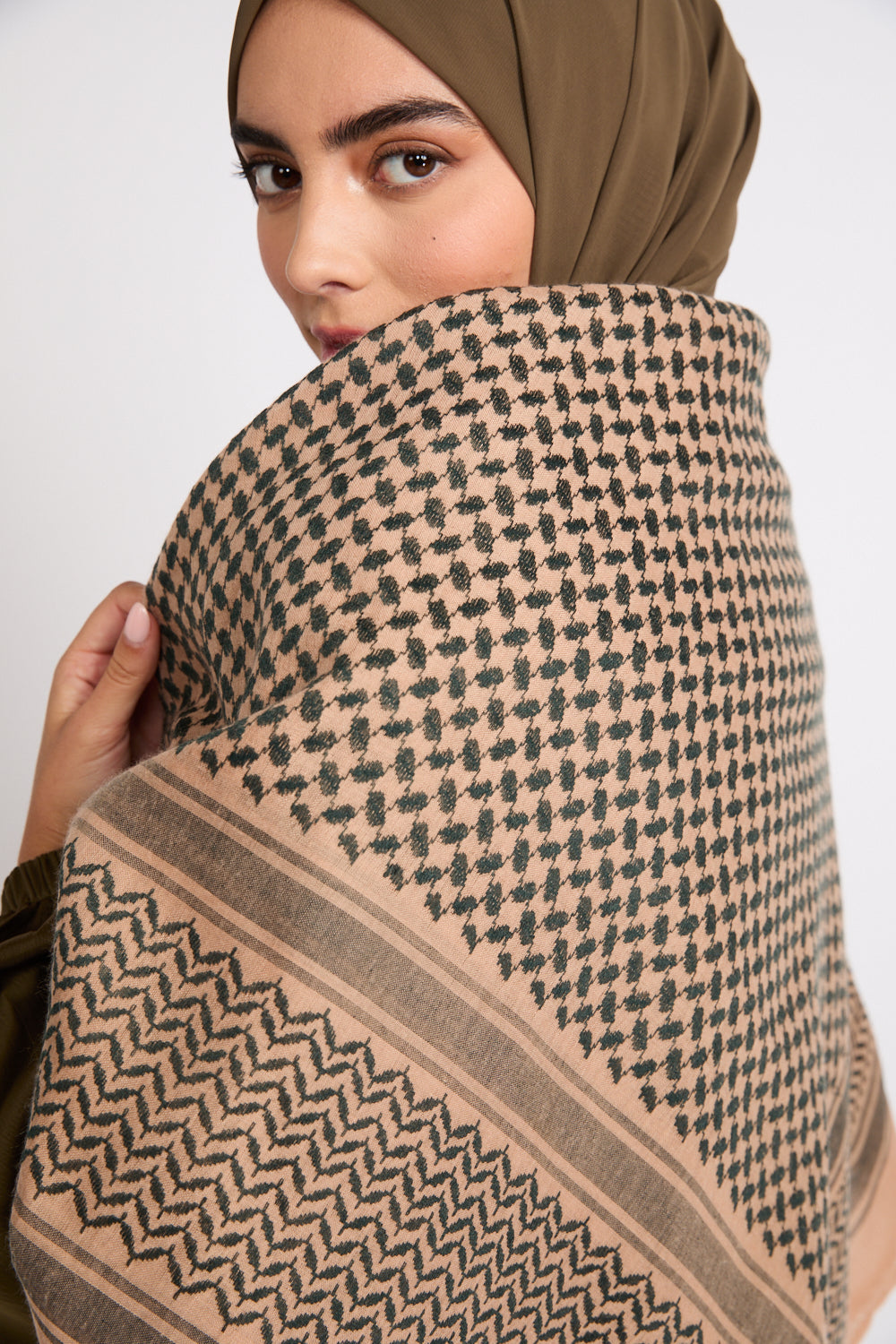 Foulard Keffieh - Olive Désertique