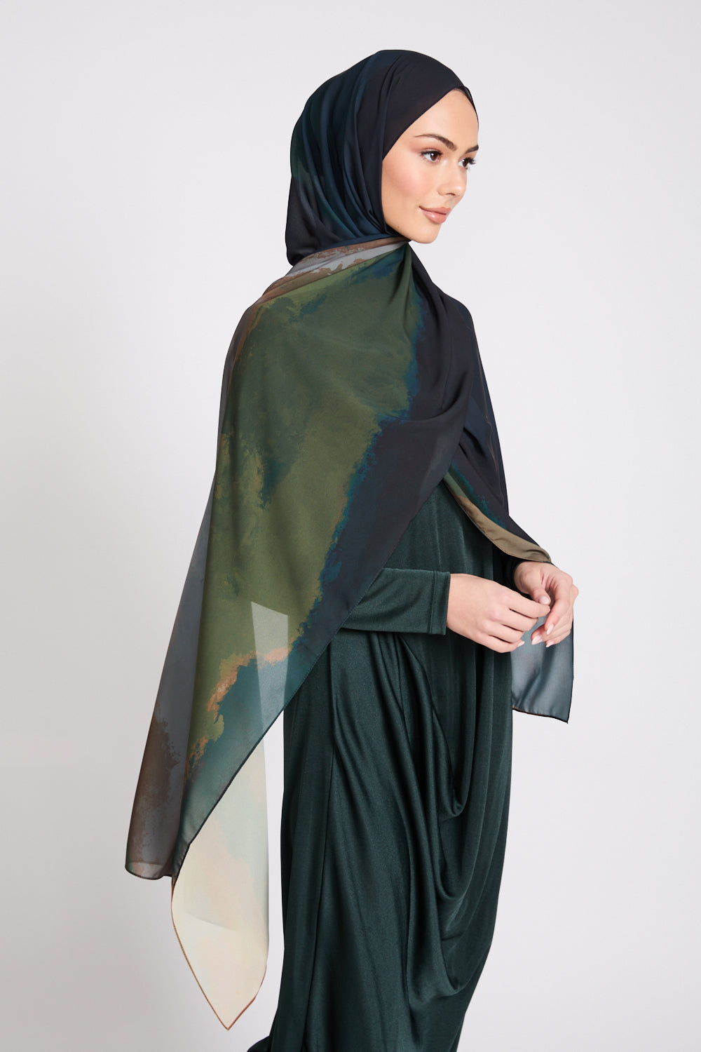 Hijab Imprimé Luxe - Mirage Céleste - ÉDITION LIMITÉE