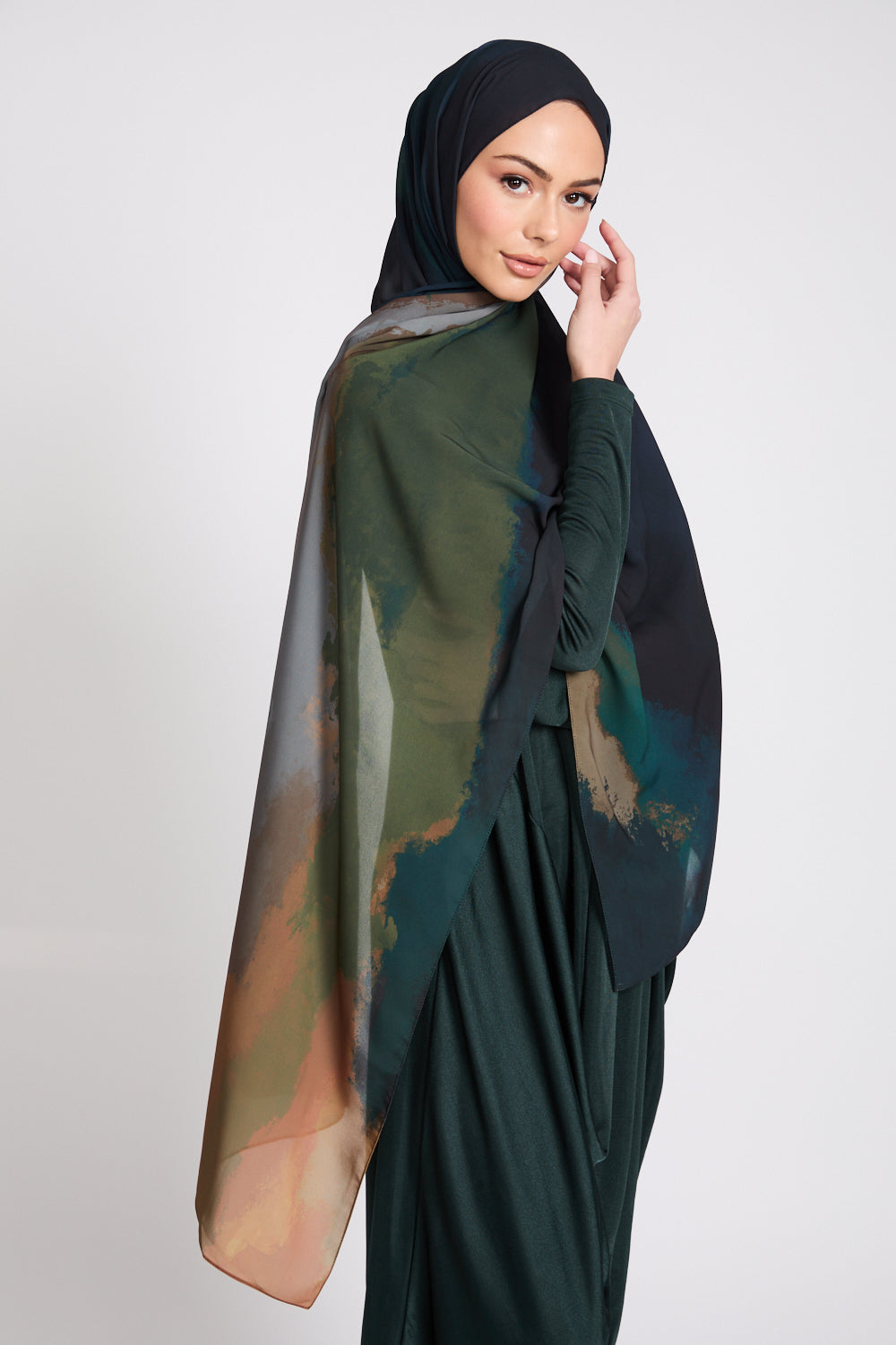 Hijab Imprimé Luxe - Mirage Céleste - ÉDITION LIMITÉE