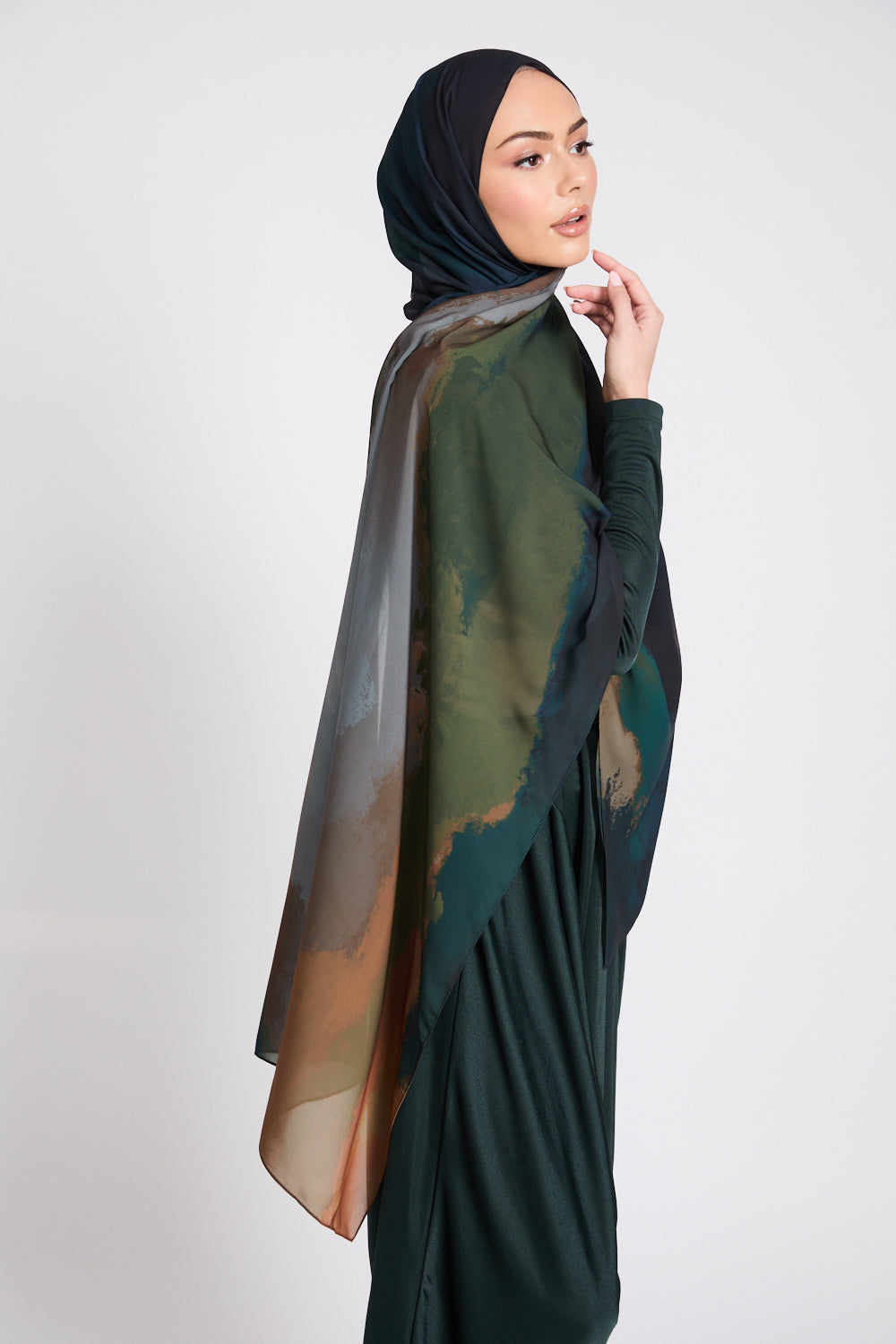 Hijab Imprimé Luxe - Mirage Céleste - ÉDITION LIMITÉE