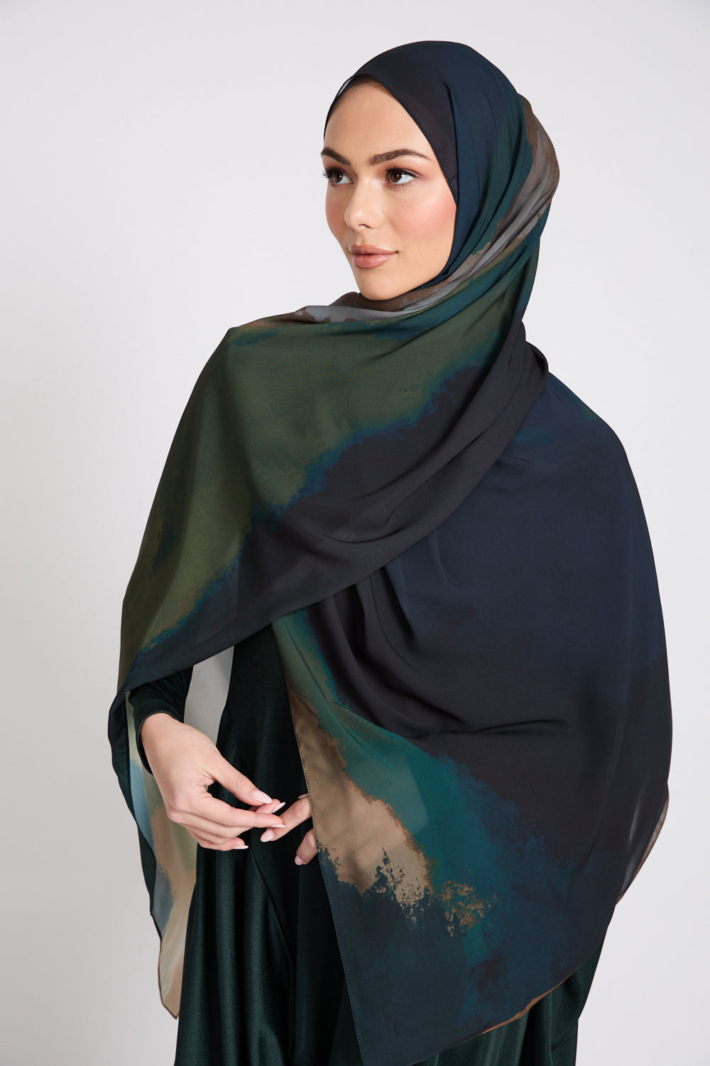 Hijab Imprimé Luxe - Mirage Céleste - ÉDITION LIMITÉE