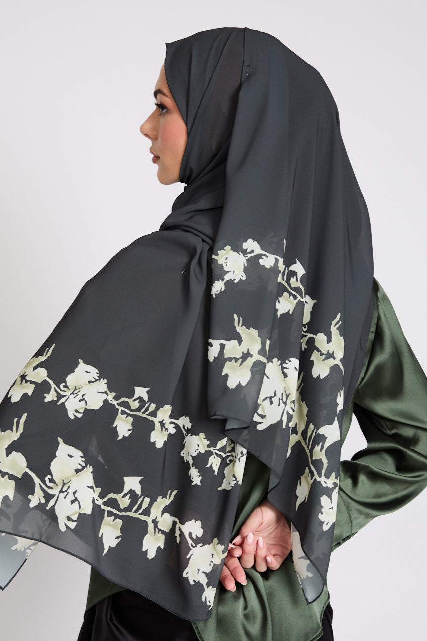 Hijab Imprimé Luxe - Vigne Enchantée - ÉDITION LIMITÉE